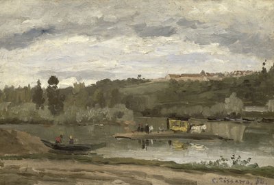 Ferry at Varenne-Saint-Hilaire, 1864 by Camille Jacob Pissarro